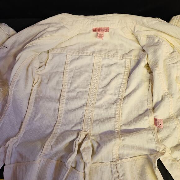 Bandolino White Blazer Jacket Size 8 Women's Button Front Boho Western - Picture 7 of 10